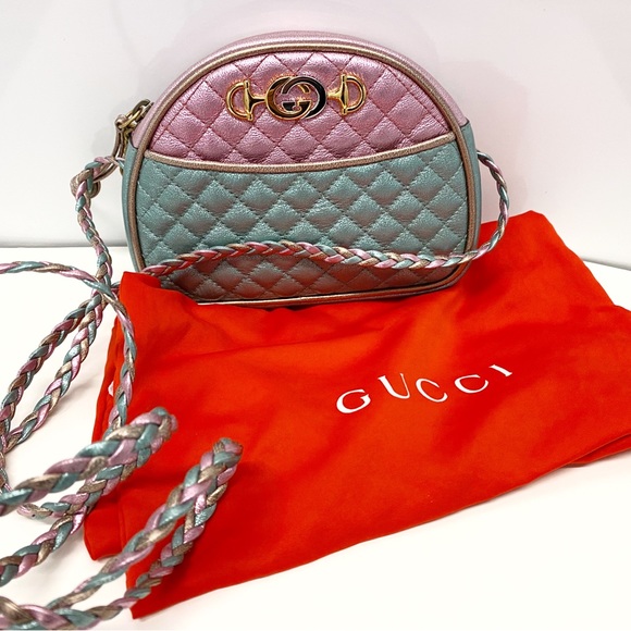 NWT Gucci Trapuntata Colorblock Metallic Leather quilted Mini Bag crossbody - Picture 12 of 16